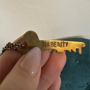 Gold Giving Key Engraved Necklace